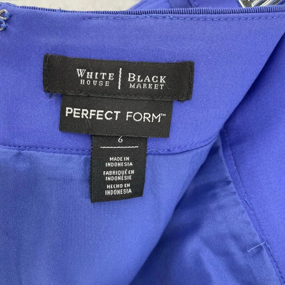 White House Black Market Skirt Women's Sz 6 Blue Knee Length Pencil Perfect Form - Picture 7 of 9